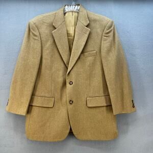 Bill Blass Blazer Men's Size M 40S Tan 100% Camel Hair Beige Lined Business Wear
